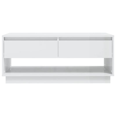 Coffee Table High Gloss White 102.5x55x44 cm Engineered Wood Payday Deals