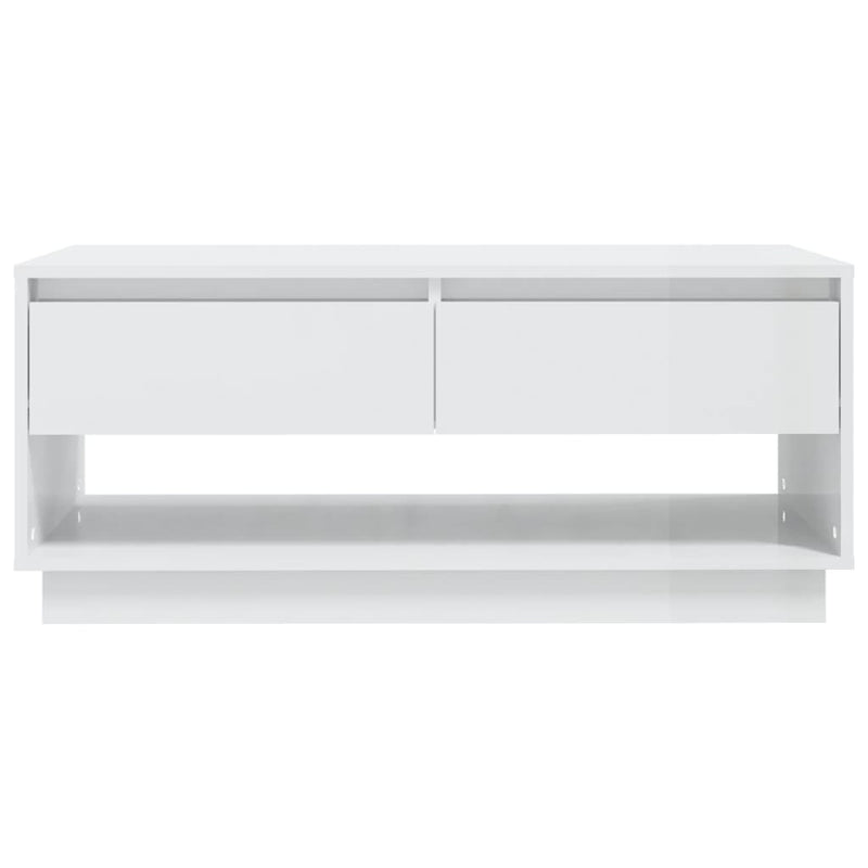Coffee Table High Gloss White 102.5x55x44 cm Engineered Wood Payday Deals