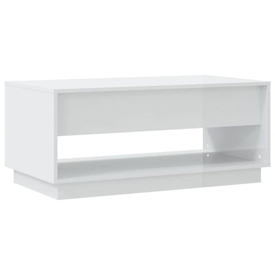 Coffee Table High Gloss White 102.5x55x44 cm Engineered Wood Payday Deals