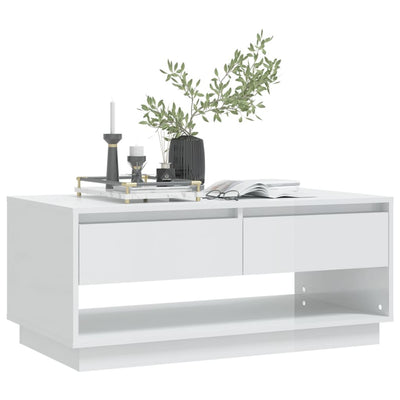 Coffee Table High Gloss White 102.5x55x44 cm Engineered Wood Payday Deals