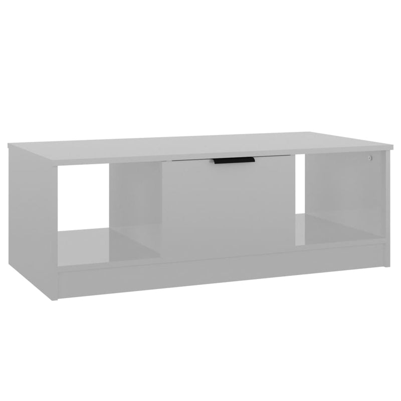 Coffee Table High Gloss White 102x50x36 cm Engineered Wood Payday Deals