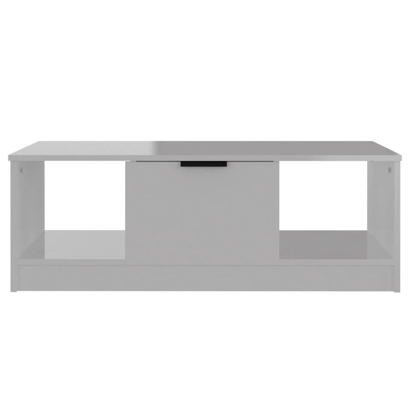 Coffee Table High Gloss White 102x50x36 cm Engineered Wood Payday Deals