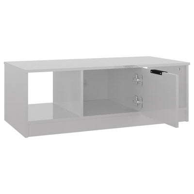 Coffee Table High Gloss White 102x50x36 cm Engineered Wood Payday Deals