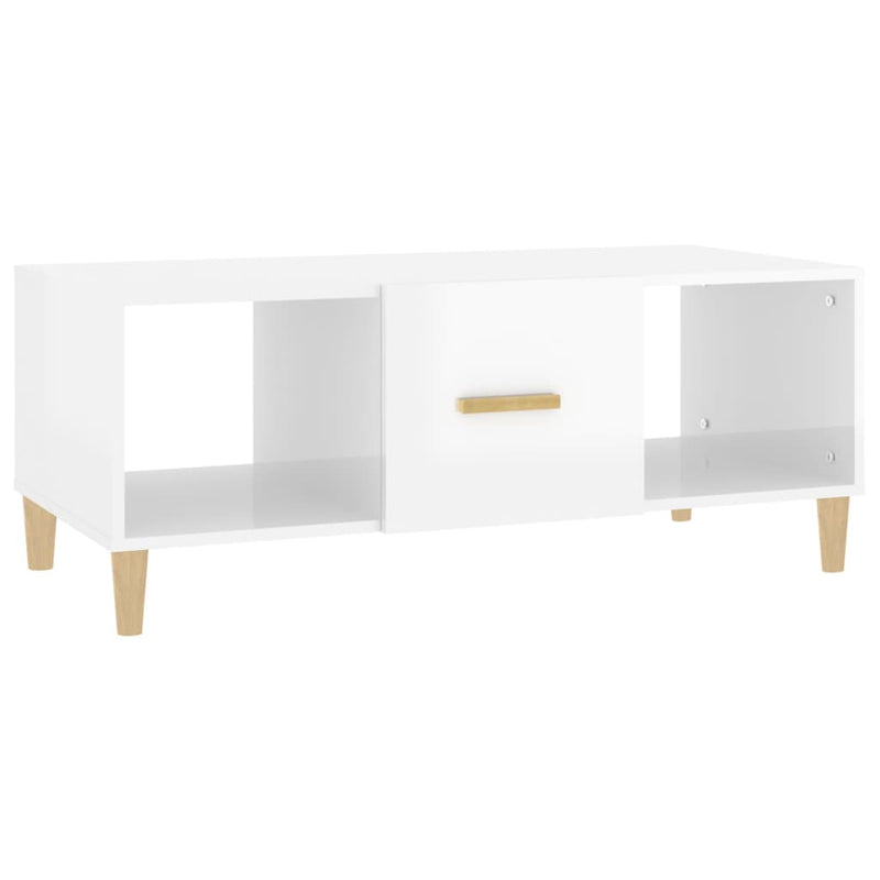 Coffee Table High Gloss White 102x50x40 cm Engineered Wood Payday Deals