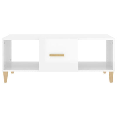 Coffee Table High Gloss White 102x50x40 cm Engineered Wood Payday Deals