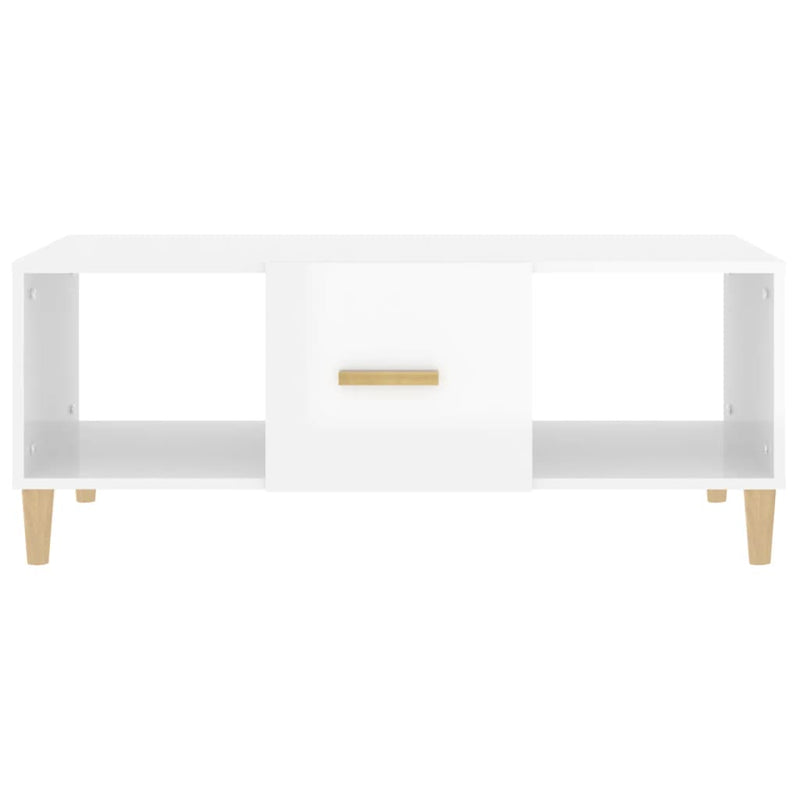 Coffee Table High Gloss White 102x50x40 cm Engineered Wood Payday Deals