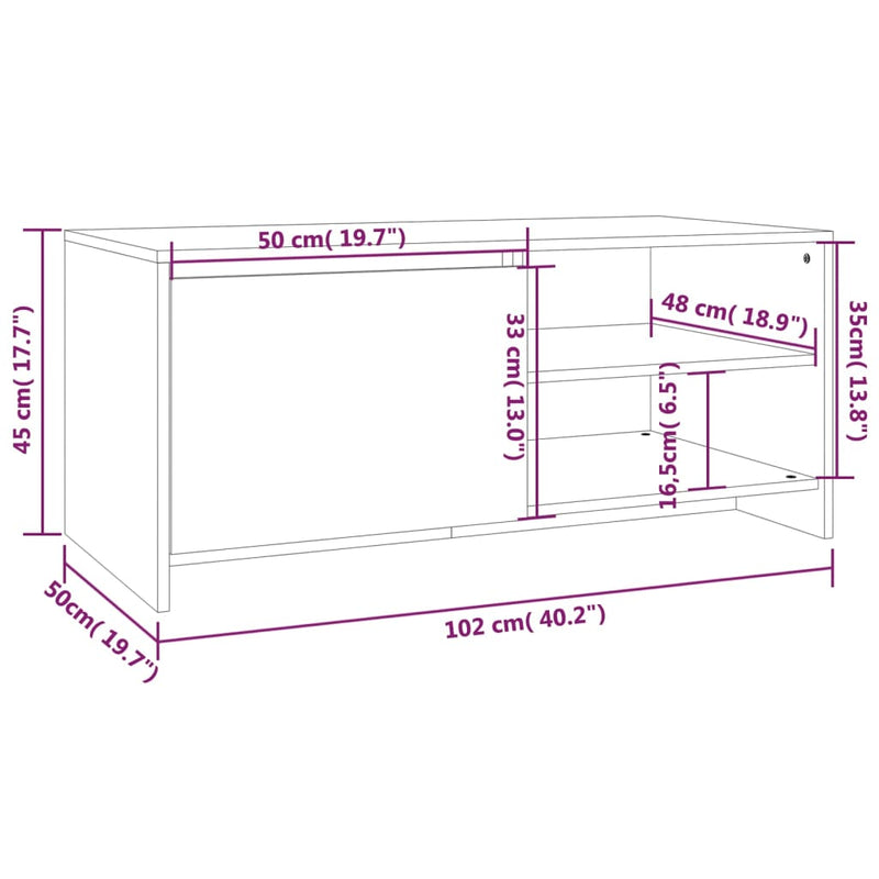 Coffee Table High Gloss White 102x50x45 cm Engineered Wood Payday Deals