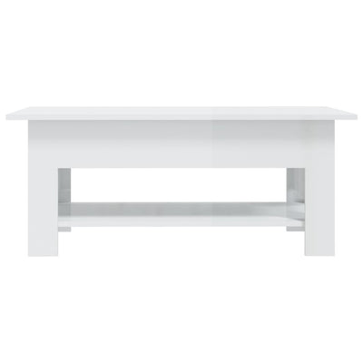 Coffee Table High Gloss White 102x55x42 cm Chipboard Payday Deals