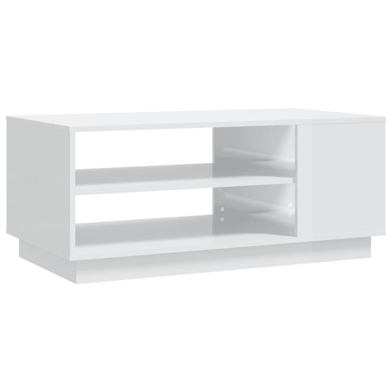 Coffee Table High Gloss White 102x55x43 cm Engineered Wood Payday Deals