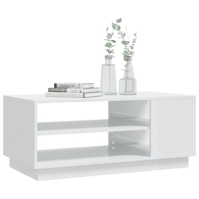 Coffee Table High Gloss White 102x55x43 cm Engineered Wood Payday Deals