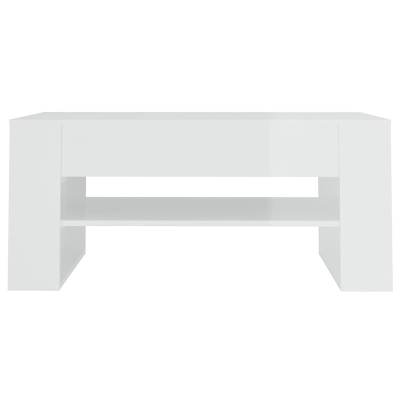 Coffee Table High Gloss White 102x55x45 cm Engineered Wood Payday Deals