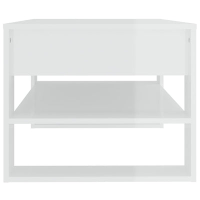 Coffee Table High Gloss White 102x55x45 cm Engineered Wood Payday Deals