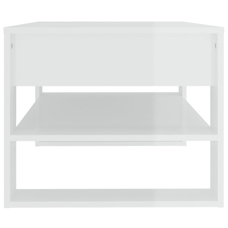 Coffee Table High Gloss White 102x55x45 cm Engineered Wood Payday Deals