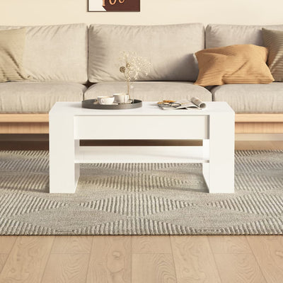 Coffee Table High Gloss White 102x55x45 cm Engineered Wood Payday Deals