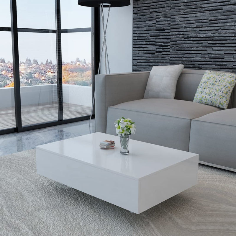 Coffee Table High Gloss White Payday Deals