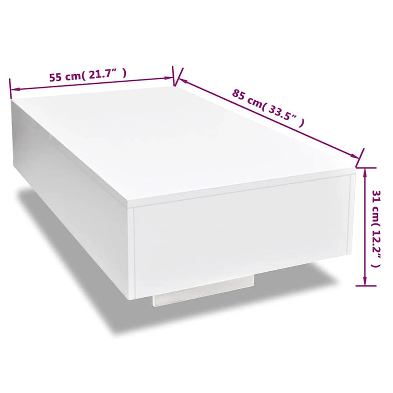 Coffee Table High Gloss White Payday Deals