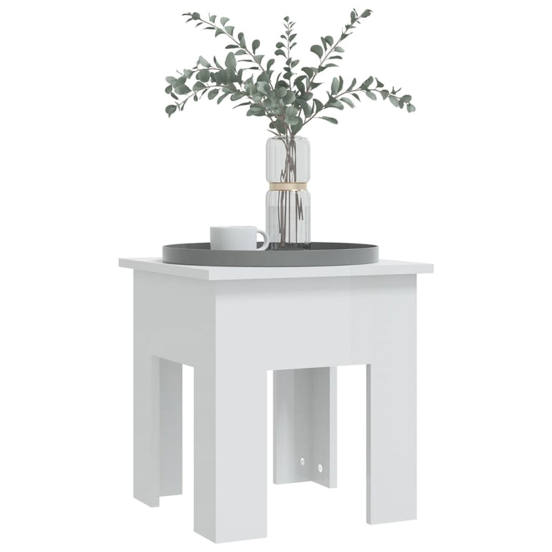 Coffee Table High Gloss White 40x40x42 cm Engineered Wood Payday Deals