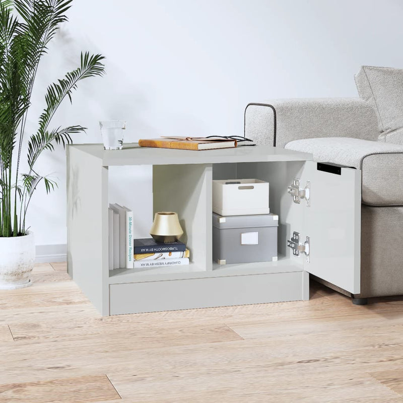 Coffee Table High Gloss White 50x50x36 cm Engineered Wood Payday Deals