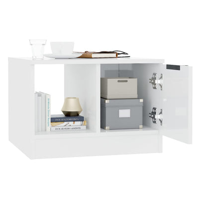 Coffee Table High Gloss White 50x50x36 cm Engineered Wood Payday Deals