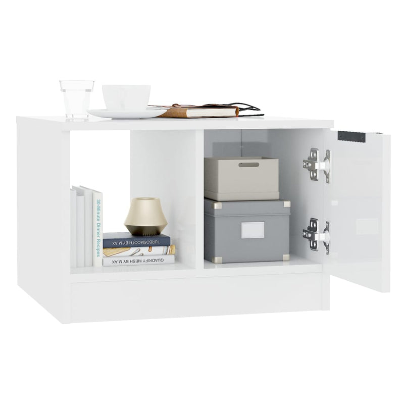 Coffee Table High Gloss White 50x50x36 cm Engineered Wood Payday Deals