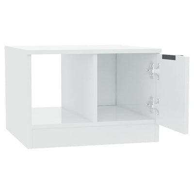 Coffee Table High Gloss White 50x50x36 cm Engineered Wood Payday Deals