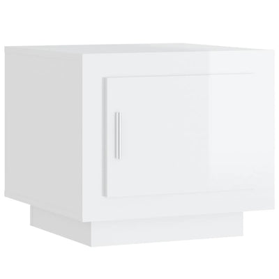 Coffee Table High Gloss White 51x50x45 cm Engineered Wood Payday Deals