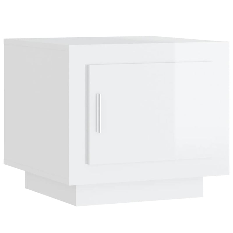 Coffee Table High Gloss White 51x50x45 cm Engineered Wood Payday Deals