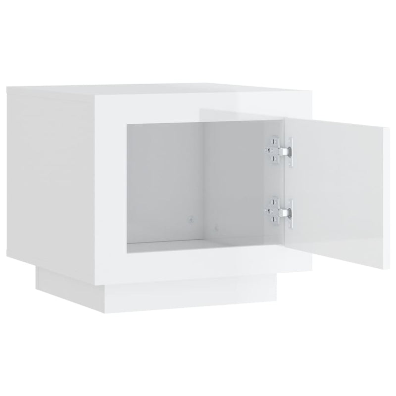 Coffee Table High Gloss White 51x50x45 cm Engineered Wood Payday Deals