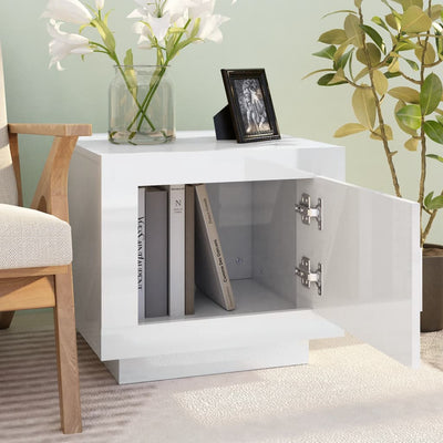 Coffee Table High Gloss White 51x50x45 cm Engineered Wood Payday Deals