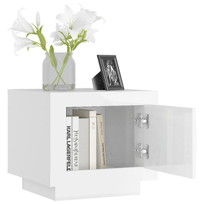 Coffee Table High Gloss White 51x50x45 cm Engineered Wood Payday Deals
