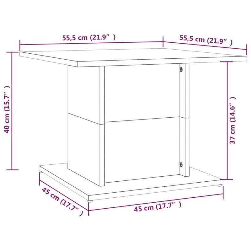 Coffee Table High Gloss White 55.5x55.5x40 cm Engineered Wood Payday Deals