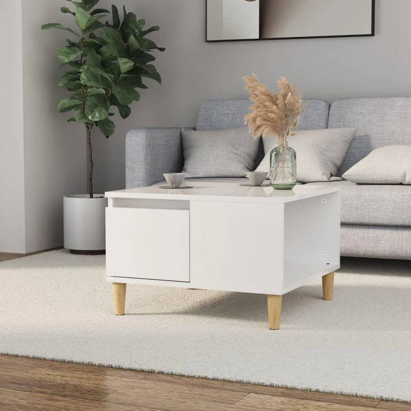 Coffee Table High Gloss White 55x55x36.5 cm Engineered Wood Payday Deals