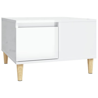 Coffee Table High Gloss White 55x55x36.5 cm Engineered Wood Payday Deals