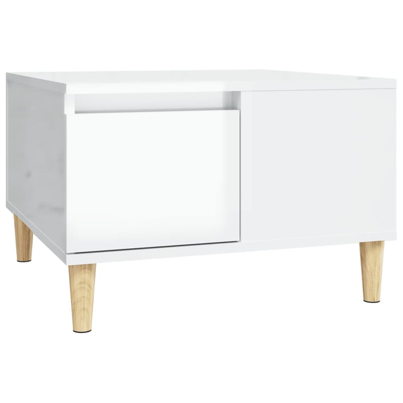 Coffee Table High Gloss White 55x55x36.5 cm Engineered Wood Payday Deals