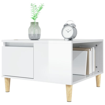 Coffee Table High Gloss White 55x55x36.5 cm Engineered Wood Payday Deals