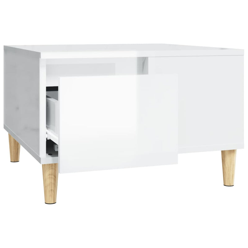 Coffee Table High Gloss White 55x55x36.5 cm Engineered Wood Payday Deals