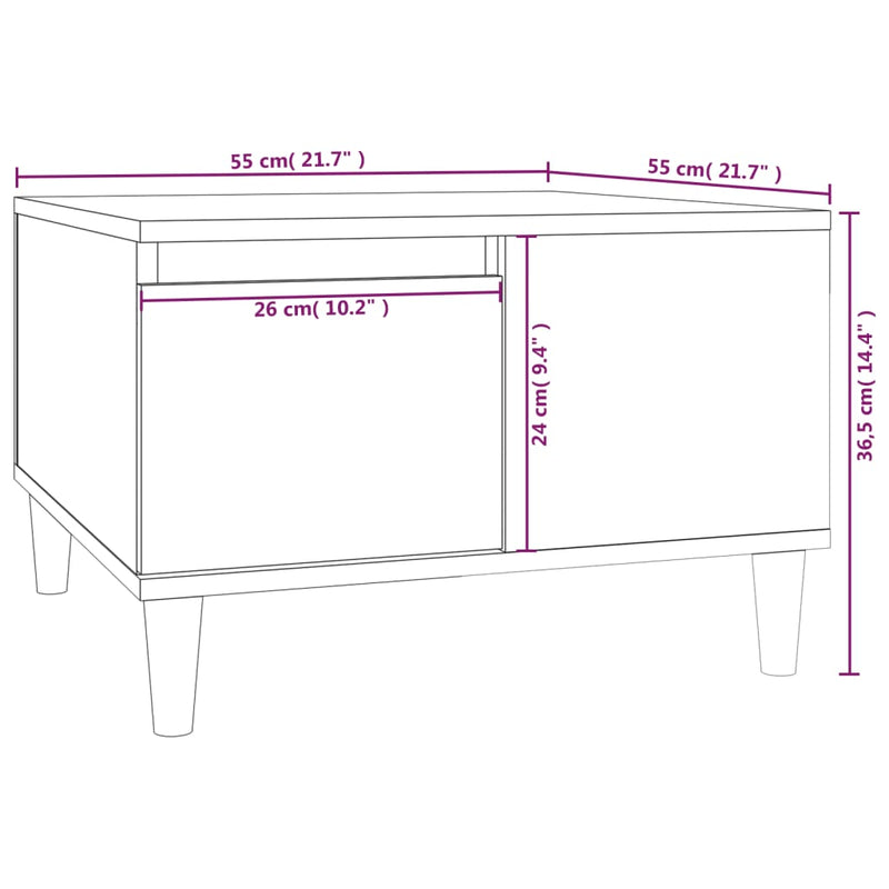 Coffee Table High Gloss White 55x55x36.5 cm Engineered Wood Payday Deals
