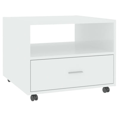 Coffee Table High Gloss White 55x55x40 cm Engineered Wood Payday Deals