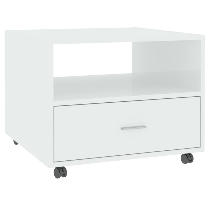 Coffee Table High Gloss White 55x55x40 cm Engineered Wood Payday Deals