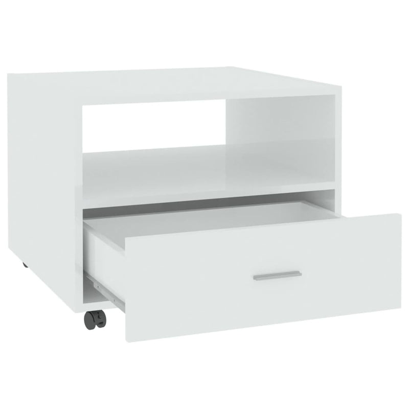 Coffee Table High Gloss White 55x55x40 cm Engineered Wood Payday Deals