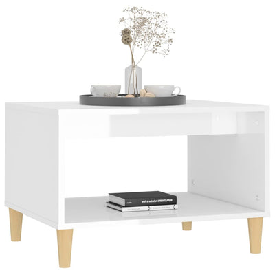 Coffee Table High Gloss White 60x40x50 cm Engineered Wood Payday Deals