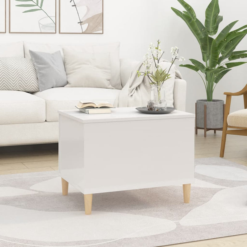 Coffee Table High Gloss White 60x44.5x45 cm Engineered Wood Payday Deals