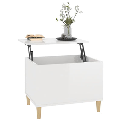 Coffee Table High Gloss White 60x44.5x45 cm Engineered Wood Payday Deals
