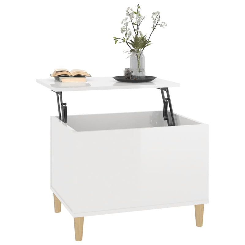 Coffee Table High Gloss White 60x44.5x45 cm Engineered Wood Payday Deals