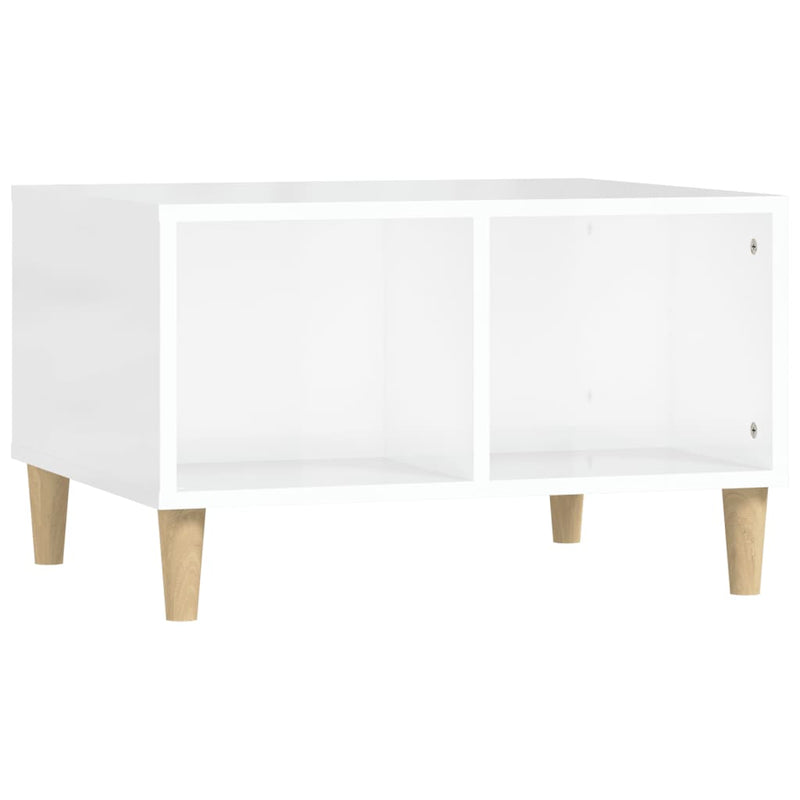 Coffee Table High Gloss White 60x50x36.5 cm Engineered Wood Payday Deals