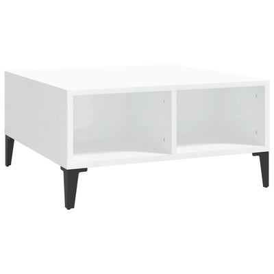 Coffee Table High Gloss White 60x60x30 cm Engineered Wood Payday Deals
