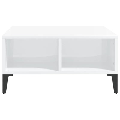 Coffee Table High Gloss White 60x60x30 cm Engineered Wood Payday Deals