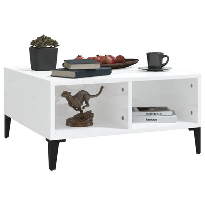 Coffee Table High Gloss White 60x60x30 cm Engineered Wood Payday Deals