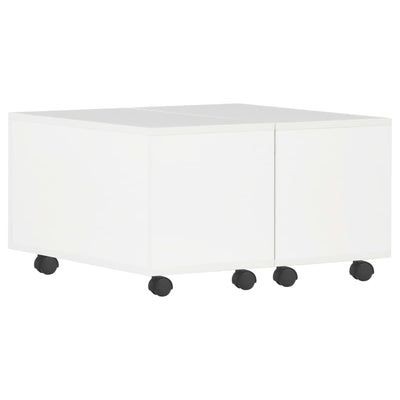 Coffee Table High Gloss White 60x60x35 cm Engineered Wood Payday Deals
