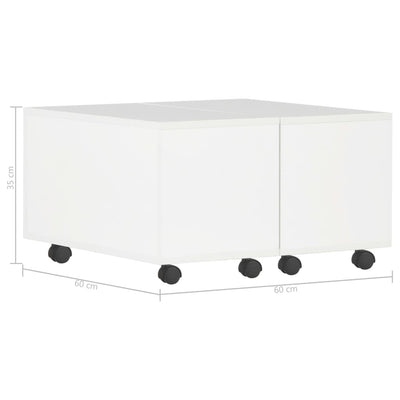 Coffee Table High Gloss White 60x60x35 cm Engineered Wood Payday Deals